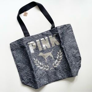 Pink Victoria’s Secret Tote Bag NWT Silver Grey